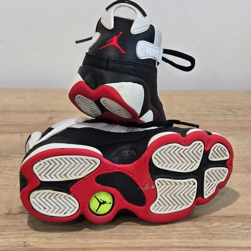 Nike air jordan 6 rings kids size 11C/28 basketball sneaker Play Leather Mid top